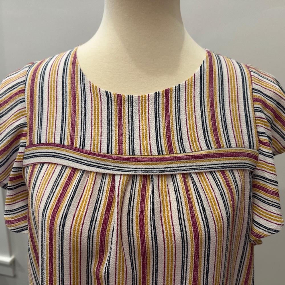 Chic Striped Ruffle Blouse - Picture 2 of 8